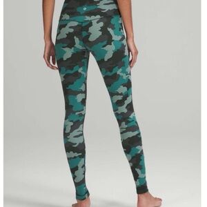 lululemon athletica Green Camo Leggings